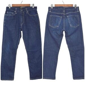 Flint & Tinder | Men | Dark Straight Tapered Stretch Selvedge Denim Jeans | 30
